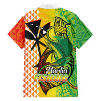 Hawaii Blue Marlin Fishing Family Matching Mermaid Dress and Hawaiian Shirt Hawaiian Kanaka Kakau Reggae LT14 - Polynesian Pride