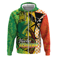 Hawaii Blue Marlin Fishing Hoodie Hawaiian Kanaka Kakau Reggae