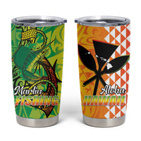 Hawaii Blue Marlin Fishing Tumbler Cup Hawaiian Kanaka Kakau Reggae