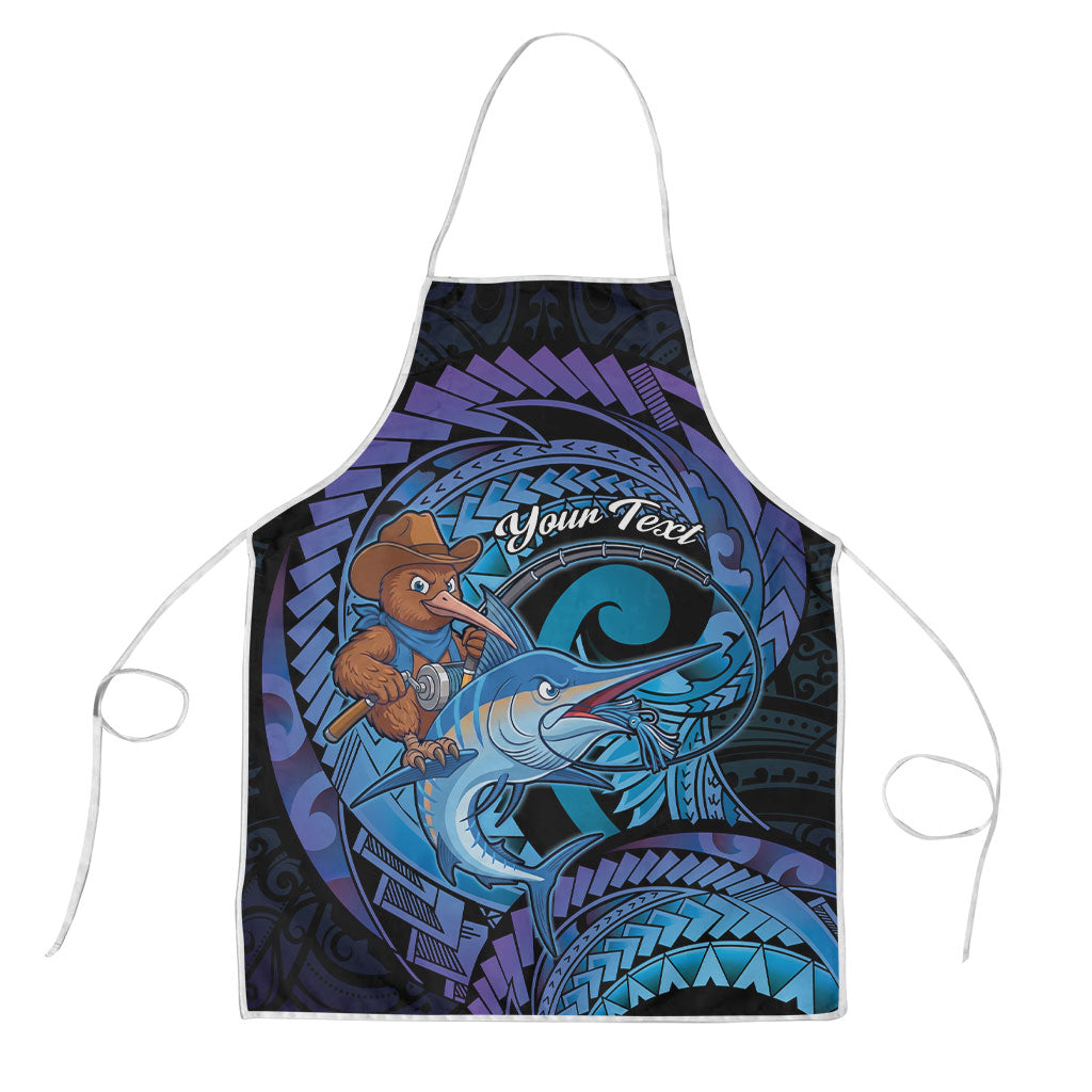 Personalised Blue Marlin Fishing New Zealand Apron NZ Kiwi Cowboy Born To Fish