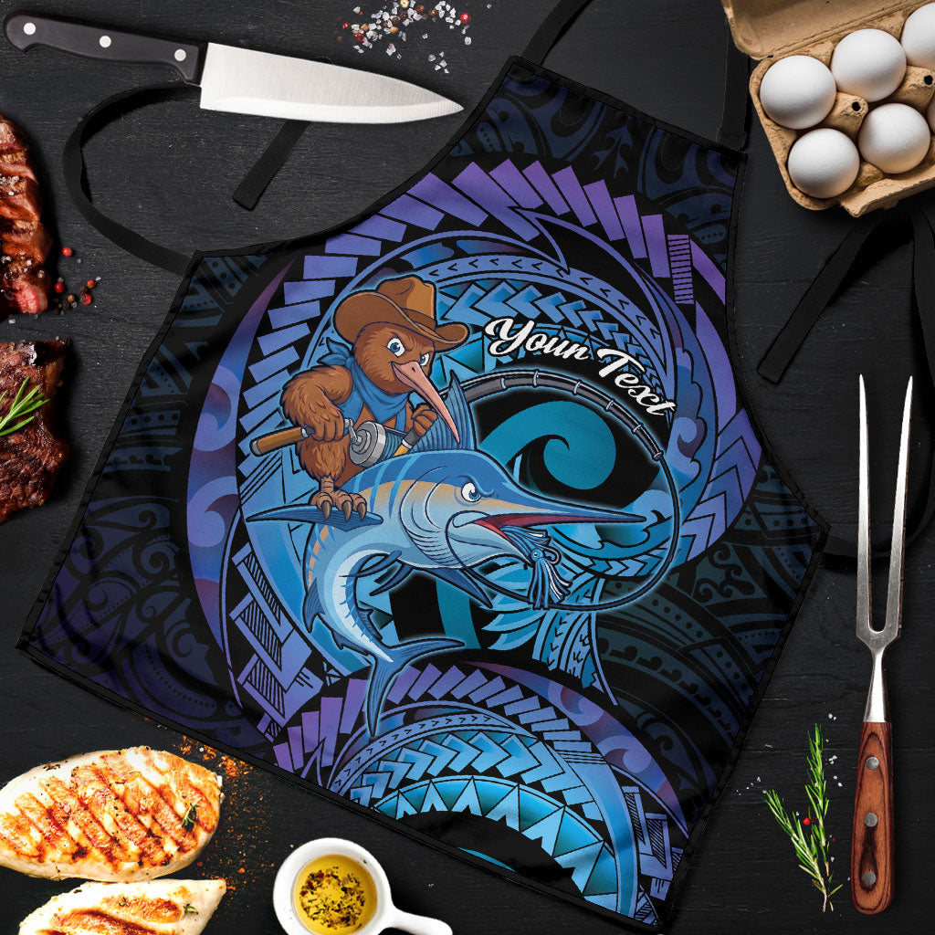Personalised Blue Marlin Fishing New Zealand Apron NZ Kiwi Cowboy Born To Fish
