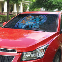 Personalised Blue Marlin Fishing New Zealand Auto Sun Shade NZ Kiwi Cowboy Born To Fish LT14 - Polynesian Pride