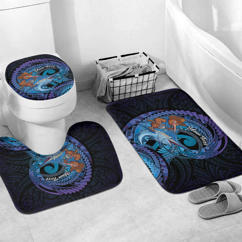 Personalised Blue Marlin Fishing New Zealand Bathroom Set NZ Kiwi Cowboy Born To Fish