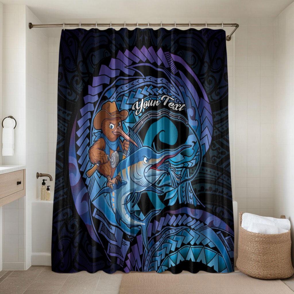 Personalised Blue Marlin Fishing New Zealand Bathroom Set NZ Kiwi Cowboy Born To Fish