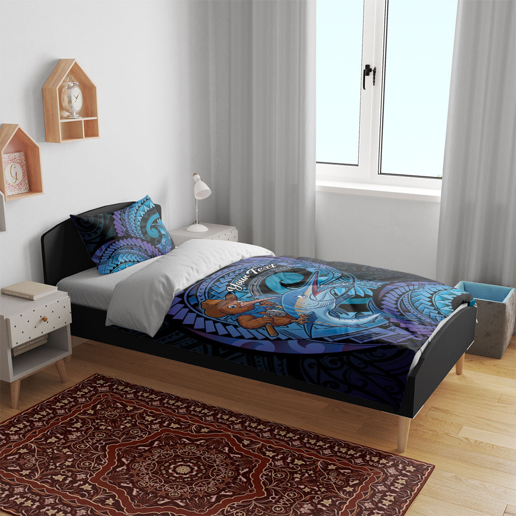 Personalised Blue Marlin Fishing New Zealand Bedding Set NZ Kiwi Cowboy Born To Fish
