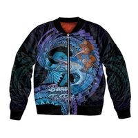 Personalised Blue Marlin Fishing New Zealand Bomber Jacket NZ Kiwi Cowboy Born To Fish