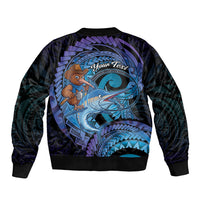 Personalised Blue Marlin Fishing New Zealand Bomber Jacket NZ Kiwi Cowboy Born To Fish