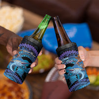 Personalised Blue Marlin Fishing New Zealand 4 in 1 Can Cooler Tumbler NZ Kiwi Cowboy Born To Fish LT14 - Polynesian Pride