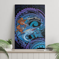 Personalised Blue Marlin Fishing New Zealand Canvas Wall Art NZ Kiwi Cowboy Born To Fish LT14 - Polynesian Pride