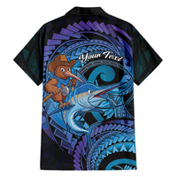 Personalised Blue Marlin Fishing New Zealand Family Matching Summer Maxi Dress and Hawaiian Shirt NZ Kiwi Cowboy Born To Fish LT14 - Polynesian Pride