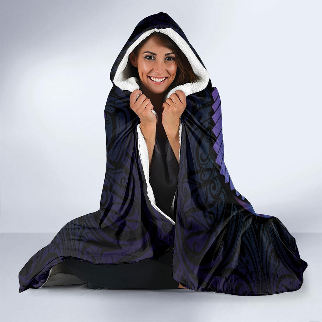 Personalised Blue Marlin Fishing New Zealand Hooded Blanket NZ Kiwi Cowboy Born To Fish LT14 - Polynesian Pride