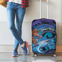 Personalised Blue Marlin Fishing New Zealand Luggage Cover NZ Kiwi Cowboy Born To Fish LT14 - Polynesian Pride