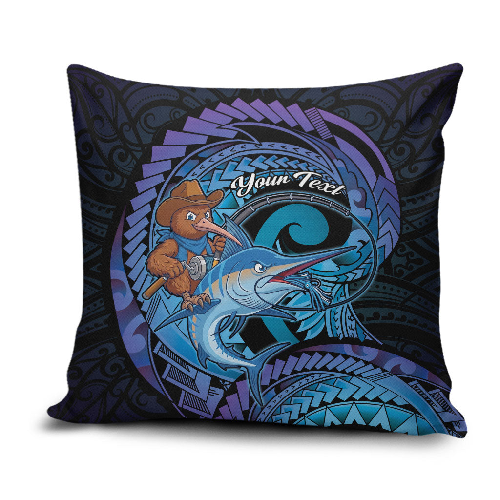 Personalised Blue Marlin Fishing New Zealand Pillow Cover NZ Kiwi Cowboy Born To Fish