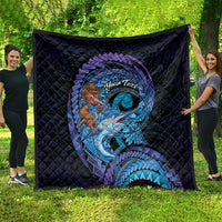 Personalised Blue Marlin Fishing New Zealand Quilt NZ Kiwi Cowboy Born To Fish