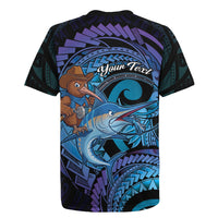 Personalised Blue Marlin Fishing New Zealand Rugby Jersey NZ Kiwi Cowboy Born To Fish