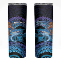 Personalised Blue Marlin Fishing New Zealand Skinny Tumbler NZ Kiwi Cowboy Born To Fish LT14 Purple - Polynesian Pride