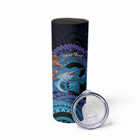 Personalised Blue Marlin Fishing New Zealand Skinny Tumbler NZ Kiwi Cowboy Born To Fish LT14 - Polynesian Pride