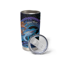 Personalised Blue Marlin Fishing New Zealand Tumbler Cup NZ Kiwi Cowboy Born To Fish LT14 - Polynesian Pride