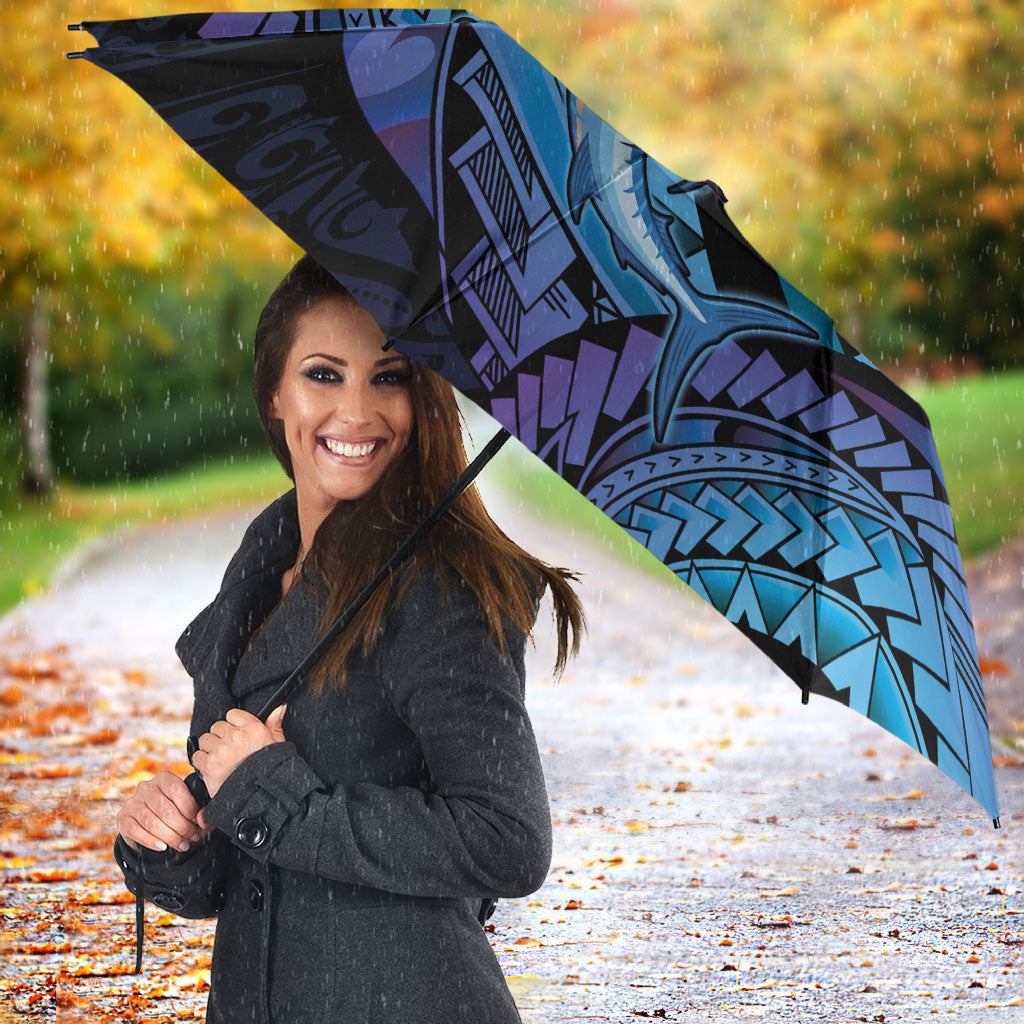 Personalised Blue Marlin Fishing New Zealand Umbrella NZ Kiwi Cowboy Born To Fish