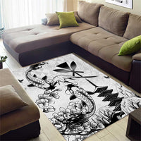 Japan And Hawaii Area Rug Sakura Koi Fish Hawaiian Lei Kanaka - Polynesian Pride