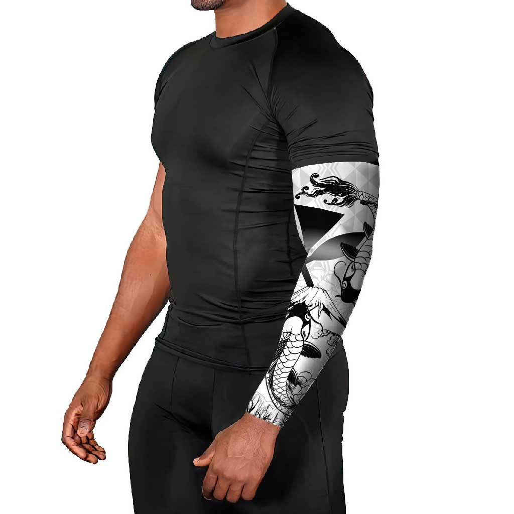 Japan And Hawaii Arm Sleeves Sakura Koi Fish Hawaiian Lei Kanaka - Polynesian Pride