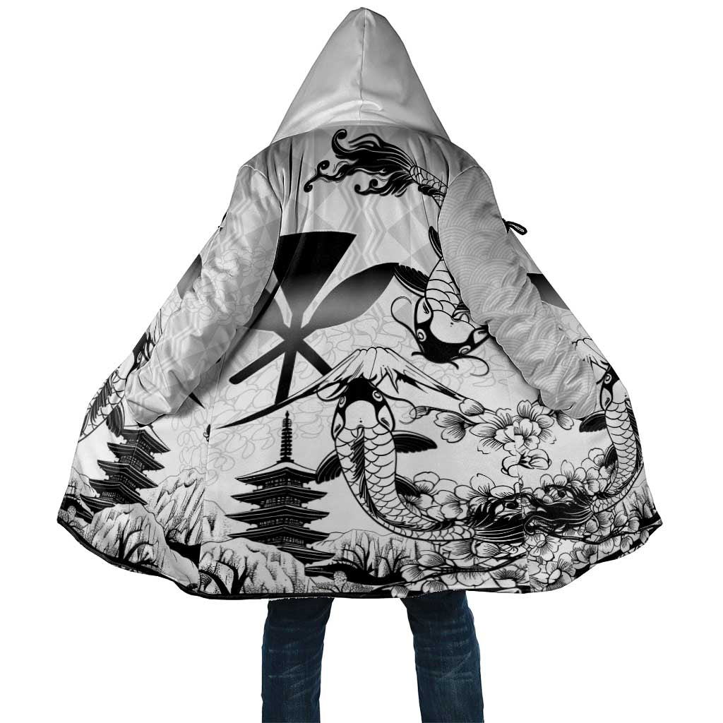 Japan And Hawaii Cloak Sakura Koi Fish Hawaiian Lei Kanaka LT14 Unisex White - Polynesian Pride