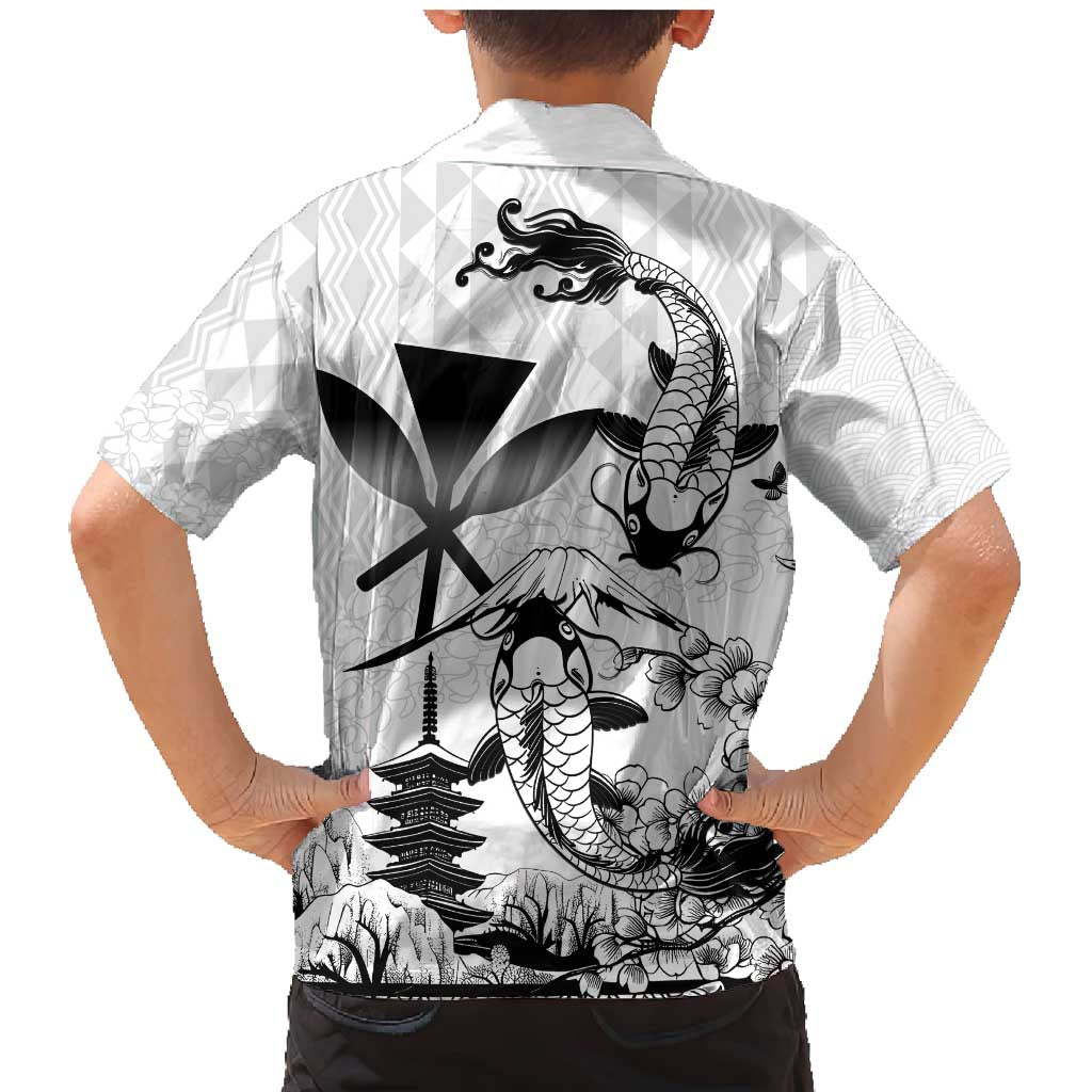 Japan And Hawaii Family Matching Mermaid Dress and Hawaiian Shirt Sakura Koi Fish Hawaiian Lei Kanaka LT14 - Polynesian Pride