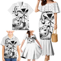 Japan And Hawaii Family Matching Mermaid Dress and Hawaiian Shirt Sakura Koi Fish Hawaiian Lei Kanaka LT14 - Polynesian Pride