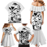 Japan And Hawaii Family Matching Mermaid Dress and Hawaiian Shirt Sakura Koi Fish Hawaiian Lei Kanaka LT14 - Polynesian Pride