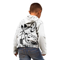 Japan And Hawaii Kid Hoodie Sakura Koi Fish Hawaiian Lei Kanaka LT14 - Polynesian Pride