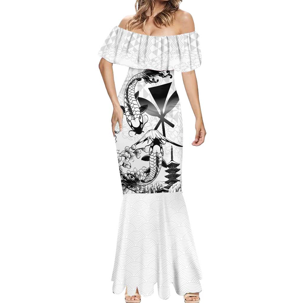 Japan And Hawaii Mermaid Dress Sakura Koi Fish Hawaiian Lei Kanaka - Polynesian Pride