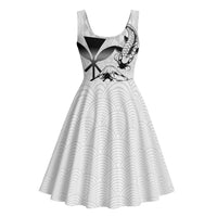 Japan And Hawaii Midi Dress Sakura Koi Fish Hawaiian Lei Kanaka LT14 - Polynesian Pride