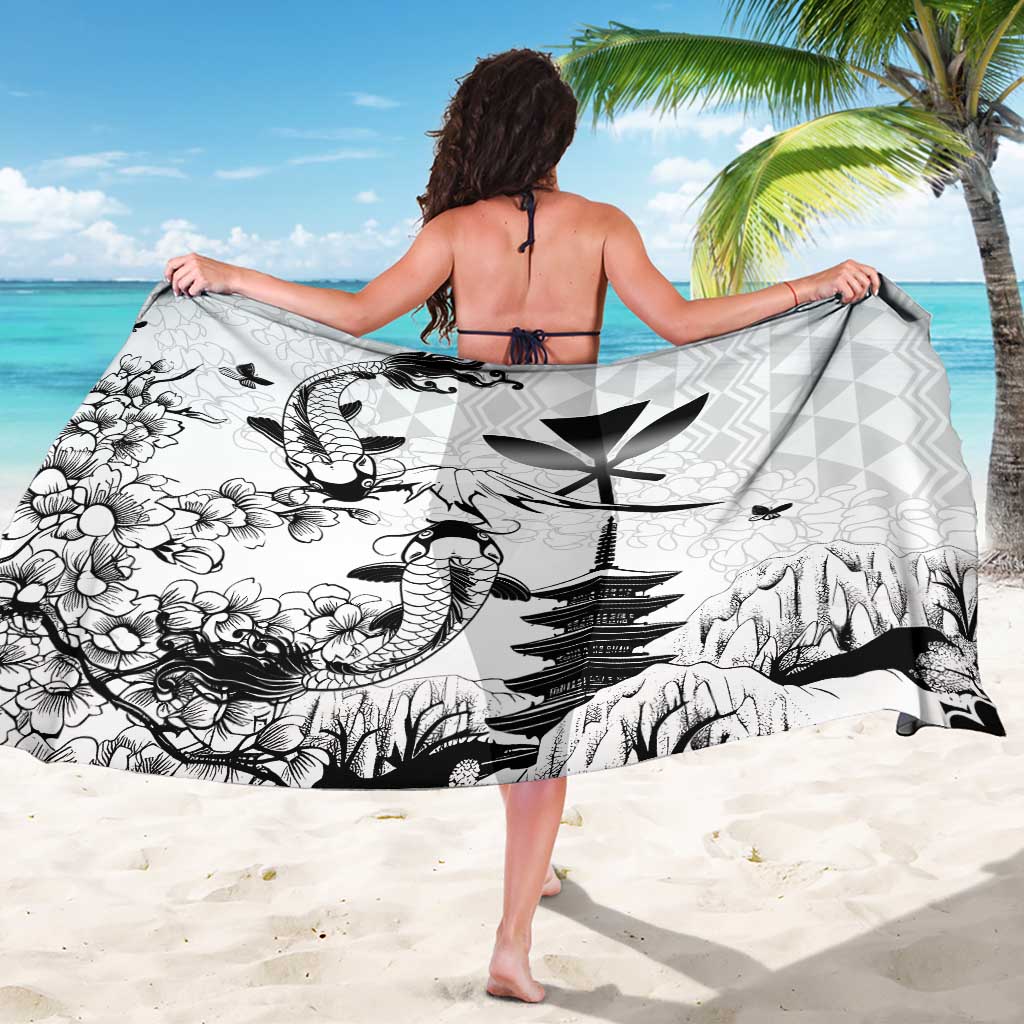 Japan And Hawaii Sarong Sakura Koi Fish Hawaiian Lei Kanaka - Polynesian Pride