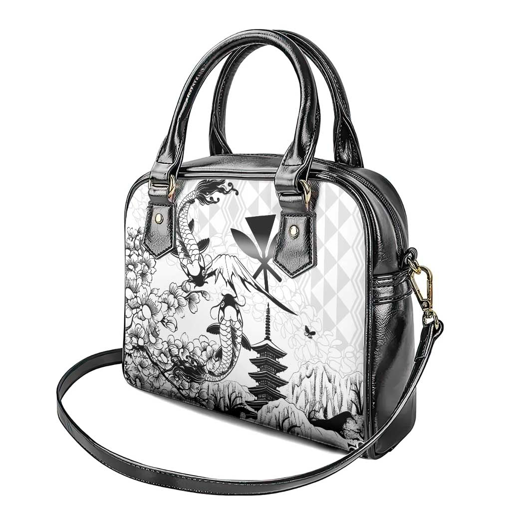 Japan And Hawaii Shoulder Handbag Sakura Koi Fish Hawaiian Lei Kanaka - Polynesian Pride