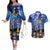 Japan Obon Festival Couples Matching Off The Shoulder Long Sleeve Dress and Hawaiian Shirt Sakura Lanterns With Bon Dance - Polynesian Pride