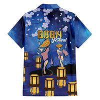 Japan Obon Festival Family Matching Off The Shoulder Long Sleeve Dress and Hawaiian Shirt Sakura Lanterns With Bon Dance LT14 - Polynesian Pride