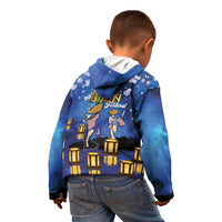 Japan Obon Festival Kid Hoodie Sakura Lanterns With Bon Dance - Polynesian Pride