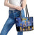 Japan Obon Festival Leather Tote Bag Sakura Lanterns With Bon Dance - Polynesian Pride