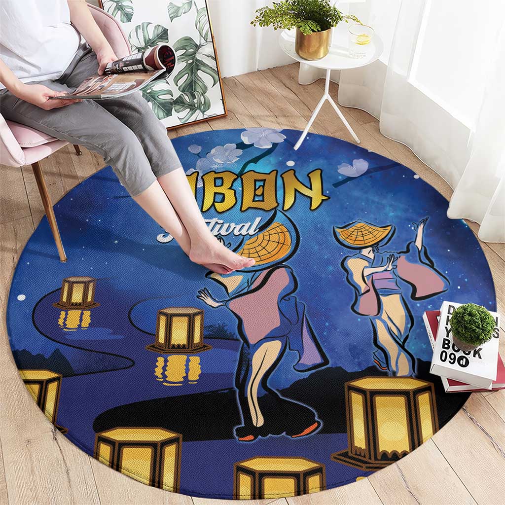 Japan Obon Festival Round Carpet Sakura Lanterns With Bon Dance - Polynesian Pride