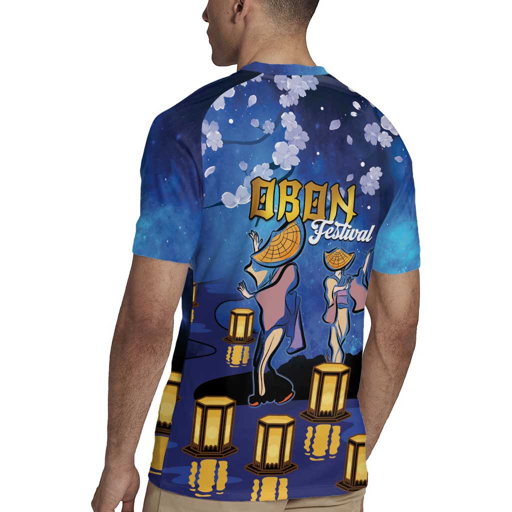 Japan Obon Festival Rugby Jersey Sakura Lanterns With Bon Dance - Polynesian Pride