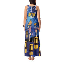 Japan Obon Festival Tank Maxi Dress Sakura Lanterns With Bon Dance LT14 - Polynesian Pride