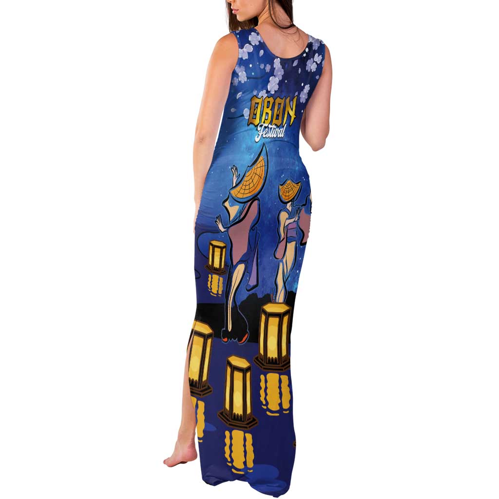 Japan Obon Festival Tank Maxi Dress Sakura Lanterns With Bon Dance LT14 - Polynesian Pride