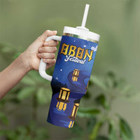 Japan Obon Festival Tumbler With Handle Sakura Lanterns With Bon Dance LT14 - Polynesian Pride