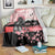 Personalised Japan Samurai Warrior Blanket Japanese Cherry Blossom Polynesian Pattern - Polynesian Pride