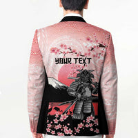 Personalised Japan Samurai Warrior Blazer Japanese Cherry Blossom Polynesian Pattern LT14 - Polynesian Pride
