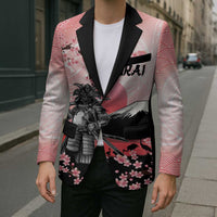 Personalised Japan Samurai Warrior Blazer Japanese Cherry Blossom Polynesian Pattern LT14 - Polynesian Pride