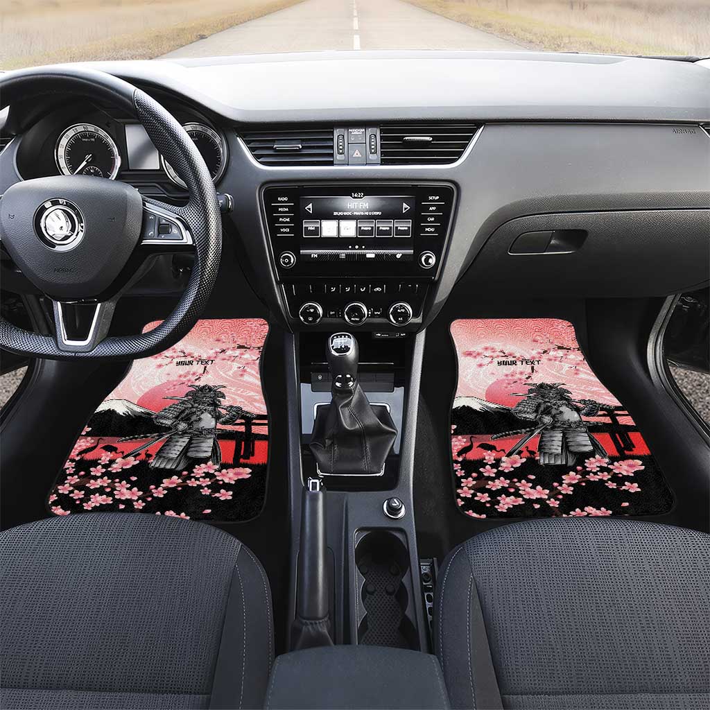Personalised Japan Samurai Warrior Car Mats Japanese Cherry Blossom Polynesian Pattern - Polynesian Pride
