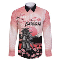 Personalised Japan Samurai Warrior Family Matching Off The Shoulder Long Sleeve Dress and Hawaiian Shirt Japanese Cherry Blossom Polynesian Pattern - Polynesian Pride