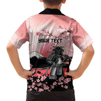 Personalised Japan Samurai Warrior Family Matching Off Shoulder Maxi Dress and Hawaiian Shirt Japanese Cherry Blossom Polynesian Pattern - Polynesian Pride