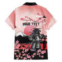 Personalised Japan Samurai Warrior Family Matching Off Shoulder Short Dress and Hawaiian Shirt Japanese Cherry Blossom Polynesian Pattern - Polynesian Pride